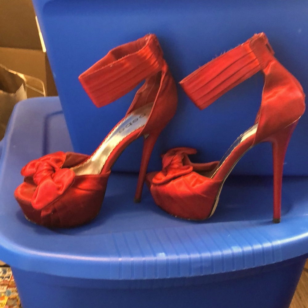 Red Bebe heels